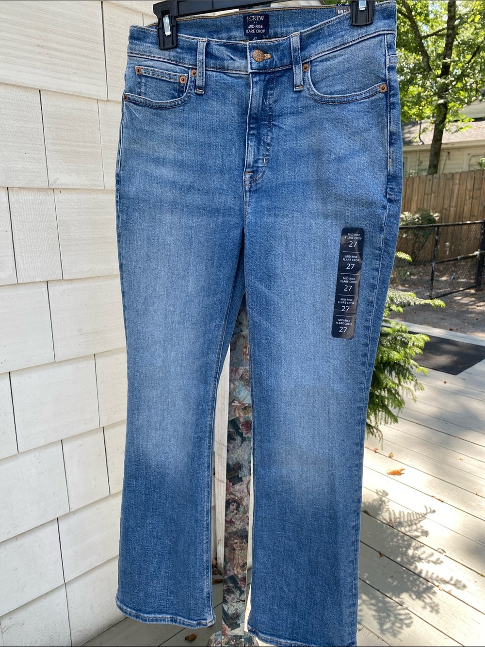 J. Crew Women's Flare Crop Jeans in Medium Blue Wash